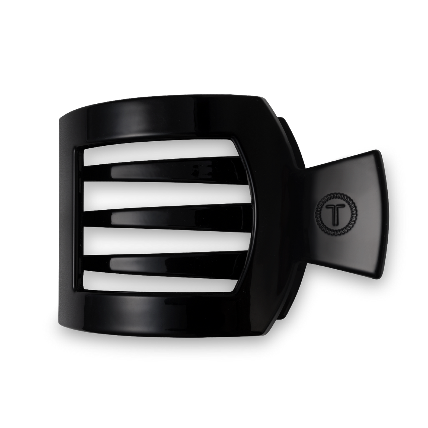TELETIES - Square Flat Hair Clip | Large | Jet Black