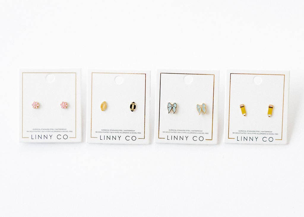 Screwback Stud Earrings - Alli Pink