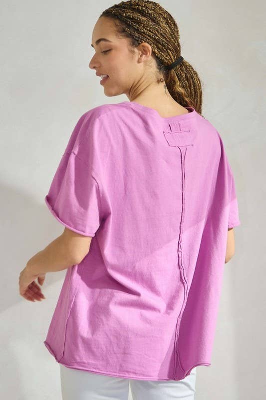 Yelete - Women's The Essential Raw Edge Oversize Tee