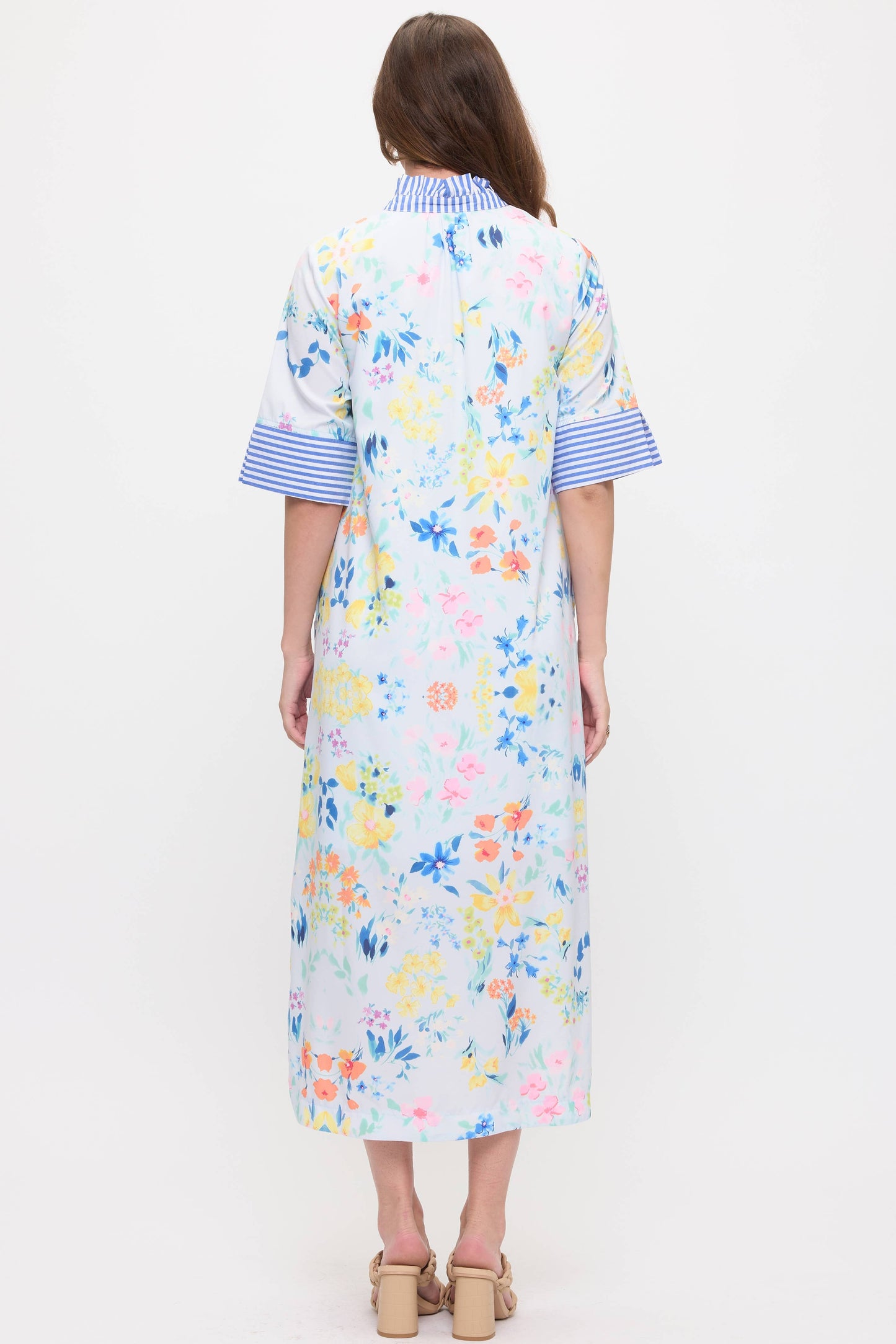 Floral Shirt Midi Dress
