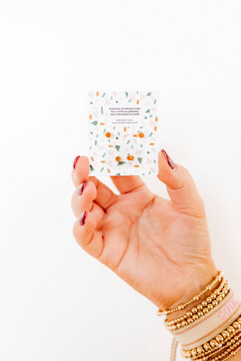 Screwback Stud Earrings - Clara Cross Gold