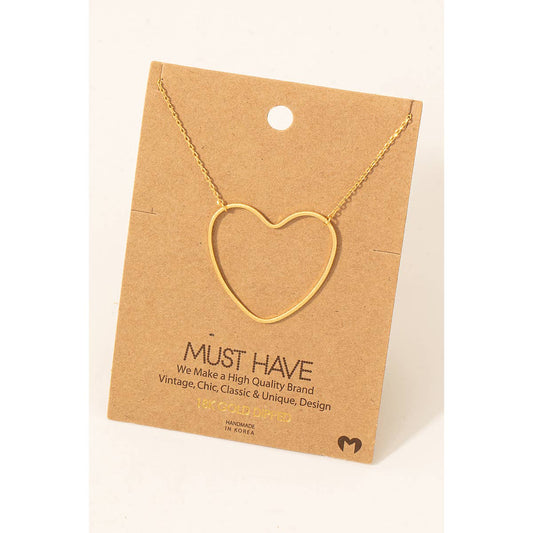 Heart Cutout Pendant Necklace