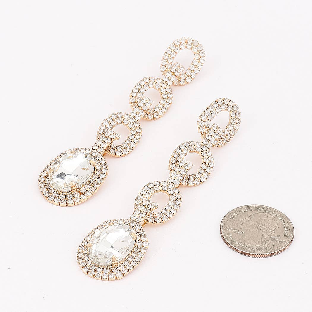 3AM BY H&D ACCESSORIES - Crystal Link Drop Earrings