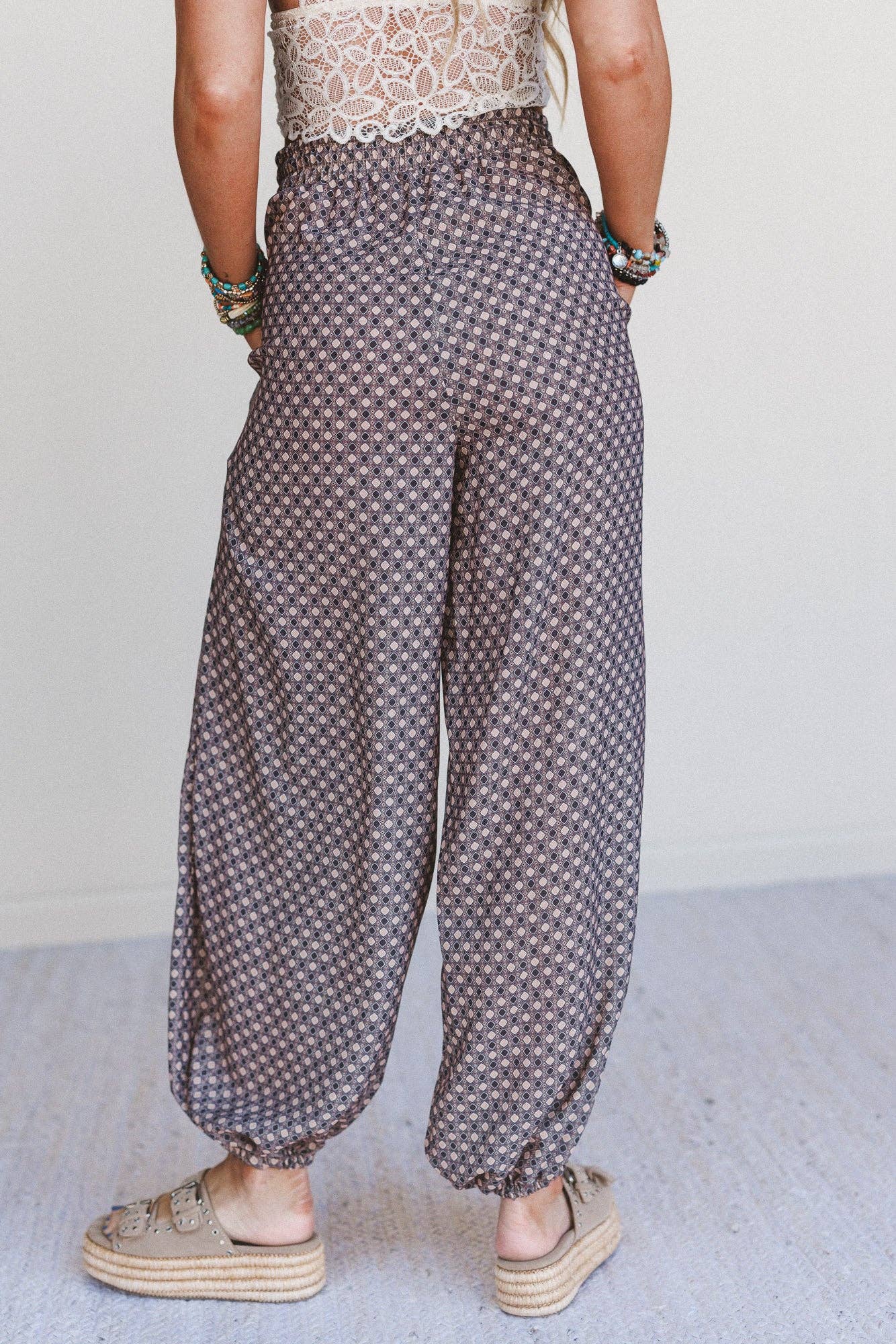 Three Bird Nest - Mystic Mirage Printed Joggers - Black