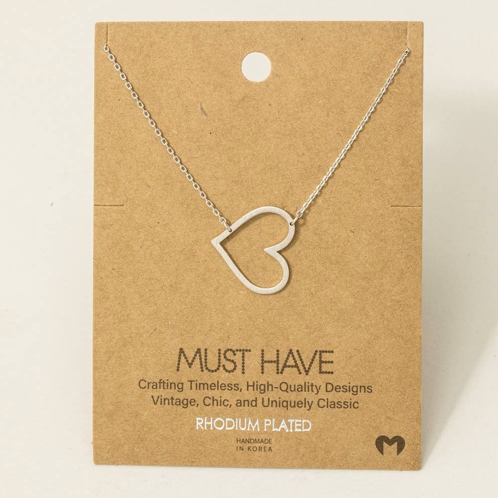Heart Cutout Pendant Necklace
