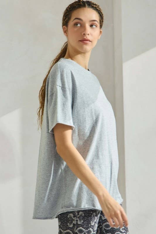Yelete - Women's The Essential Raw Edge Oversize Tee