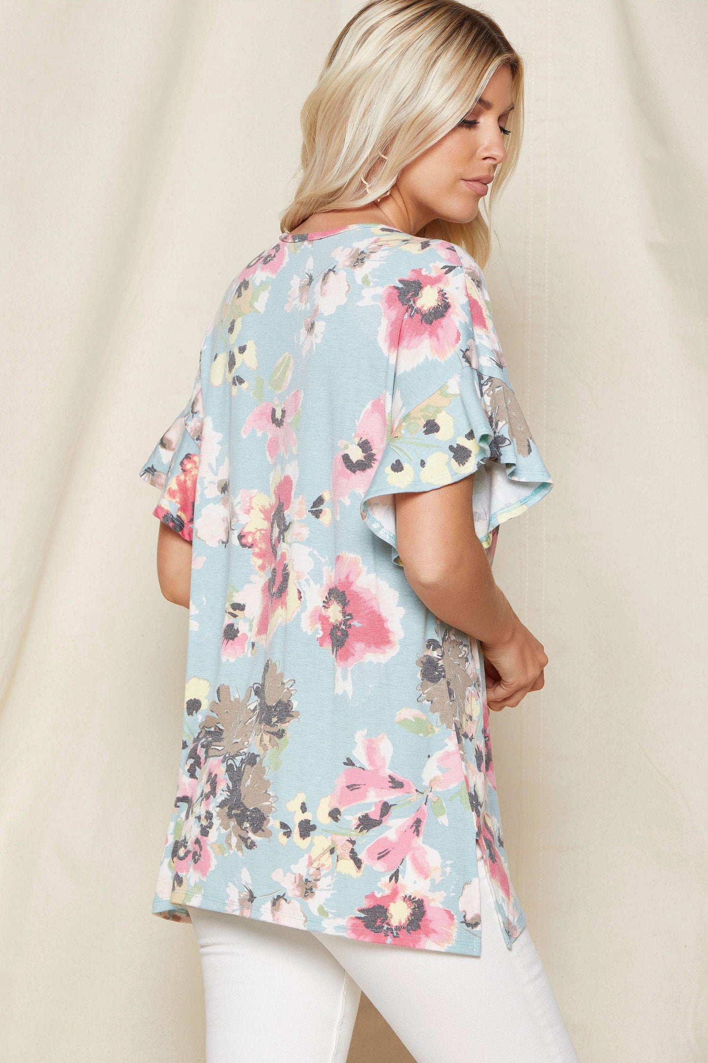 Floral Ruffle Top
