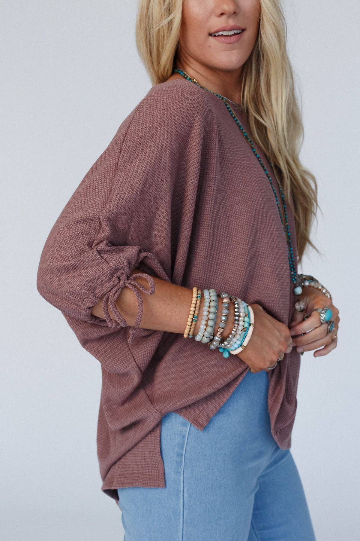 Three Bird Nest - Little Lark Puff Sleeve Tee - Mulberry