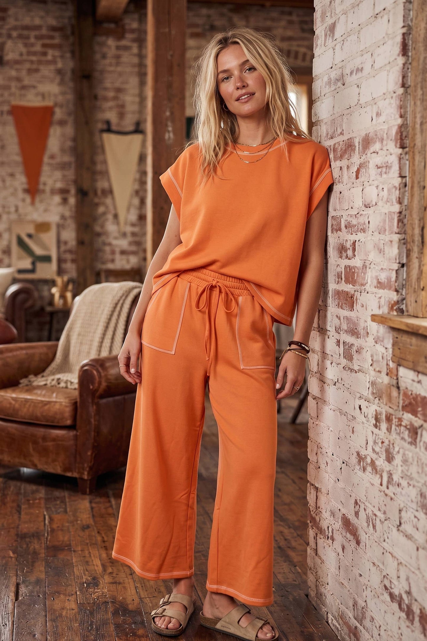 Sewn and Seen - (Original Design) Scuba Contrast Stitch Lounge Set