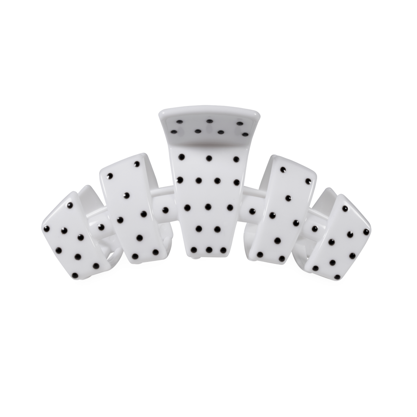 TELETIES - Classic White Polka Dot Party Medium Claw Clip