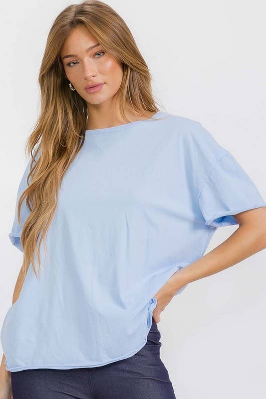Yelete - Women's The Essential Raw Edge Oversize Tee