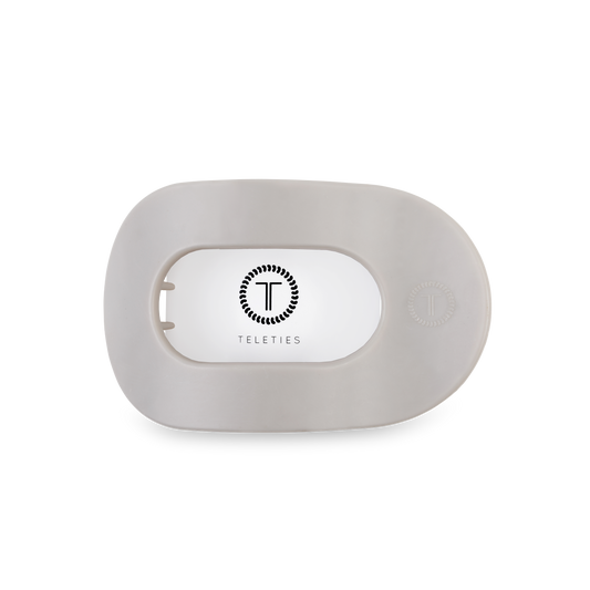 TELETIES - Round Flat Hair Clip | Med. | Silver Flames