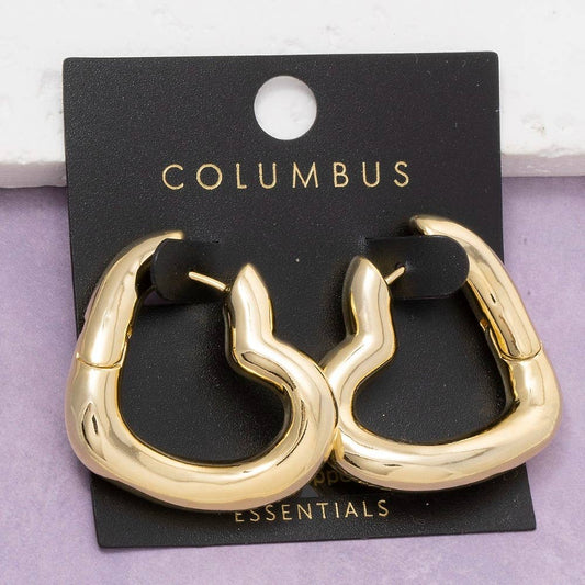 Gold Dipped Thick Heart Hoop Earrings