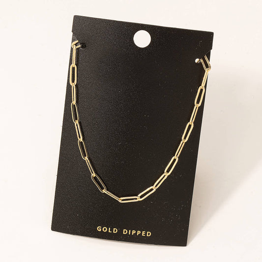 Gold Dipped Oval Chain Link Necklace