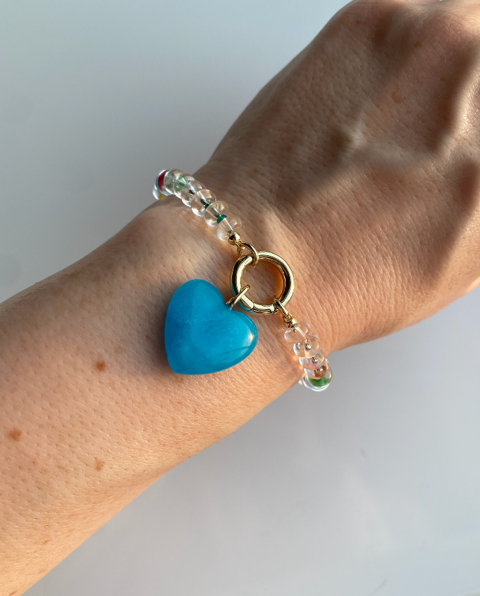 Bondi Beaded Bracelet in Clear (Designed for Charms)