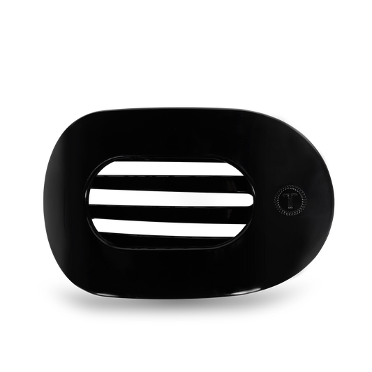 TELETIES - Round Flat Hair Clip | Large | Jet Black