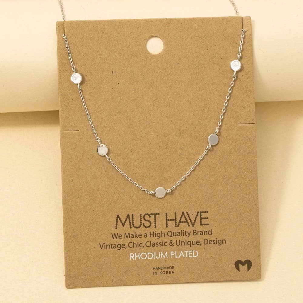 Dainty Circle Disc Station Necklace
