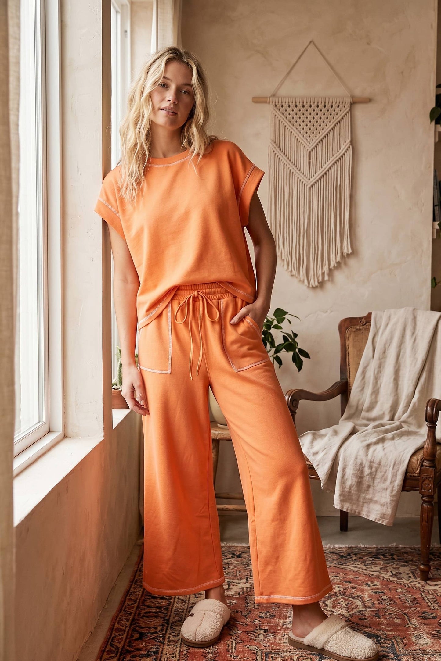 Sewn and Seen - (Original Design) Scuba Contrast Stitch Lounge Set