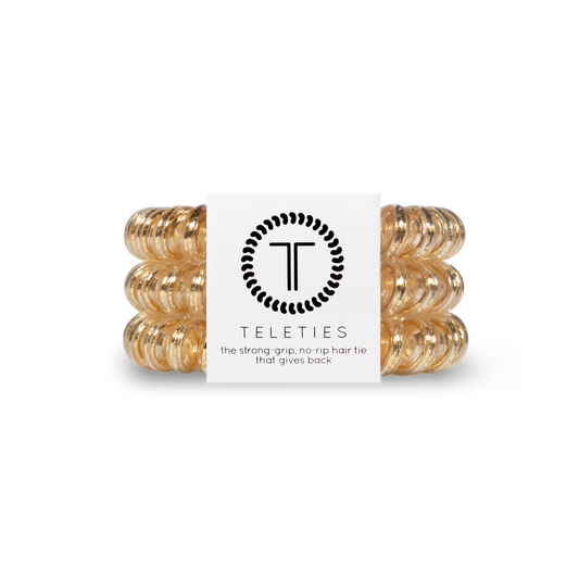 TELETIES - Spiral Hair Coils | Large | Good as Gold Hair Ties