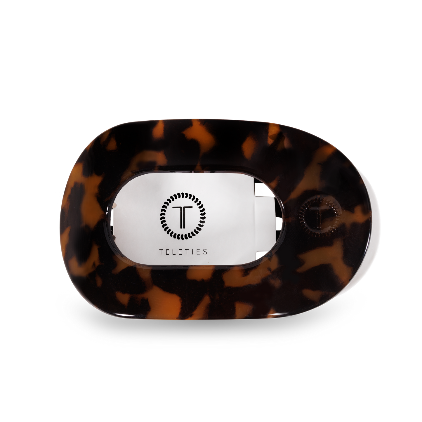 TELETIES - Round Flat Hair Clip | Med. | Tortoise