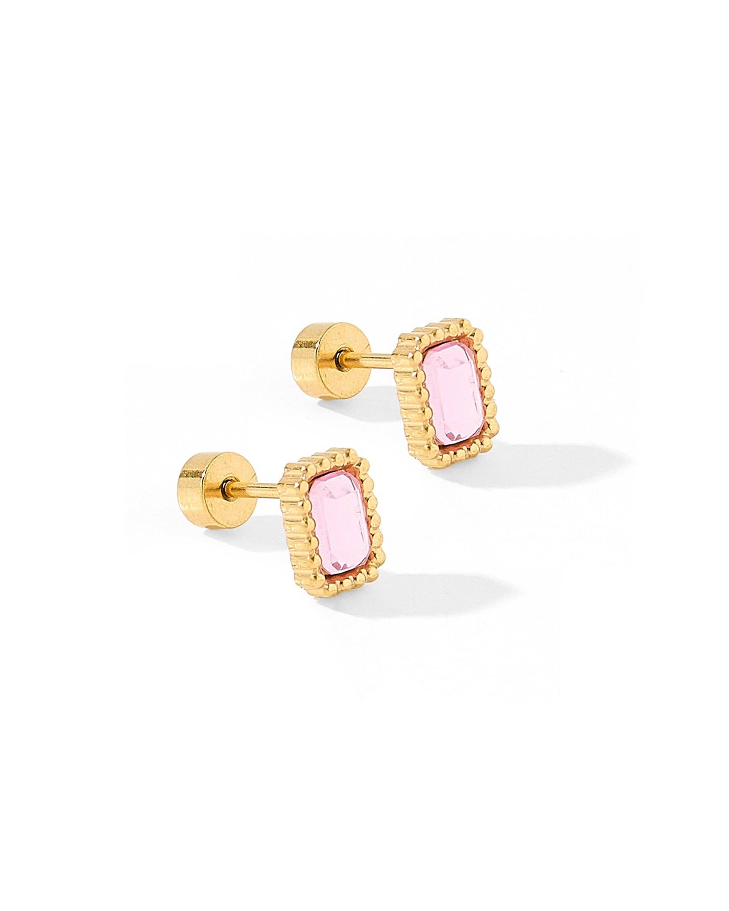 Screwback Stud Earrings - Madison Pink
