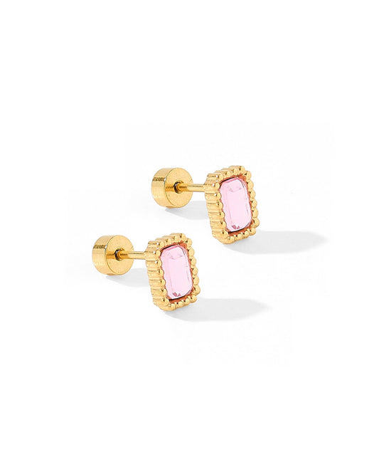 Screwback Stud Earrings - Madison Pink