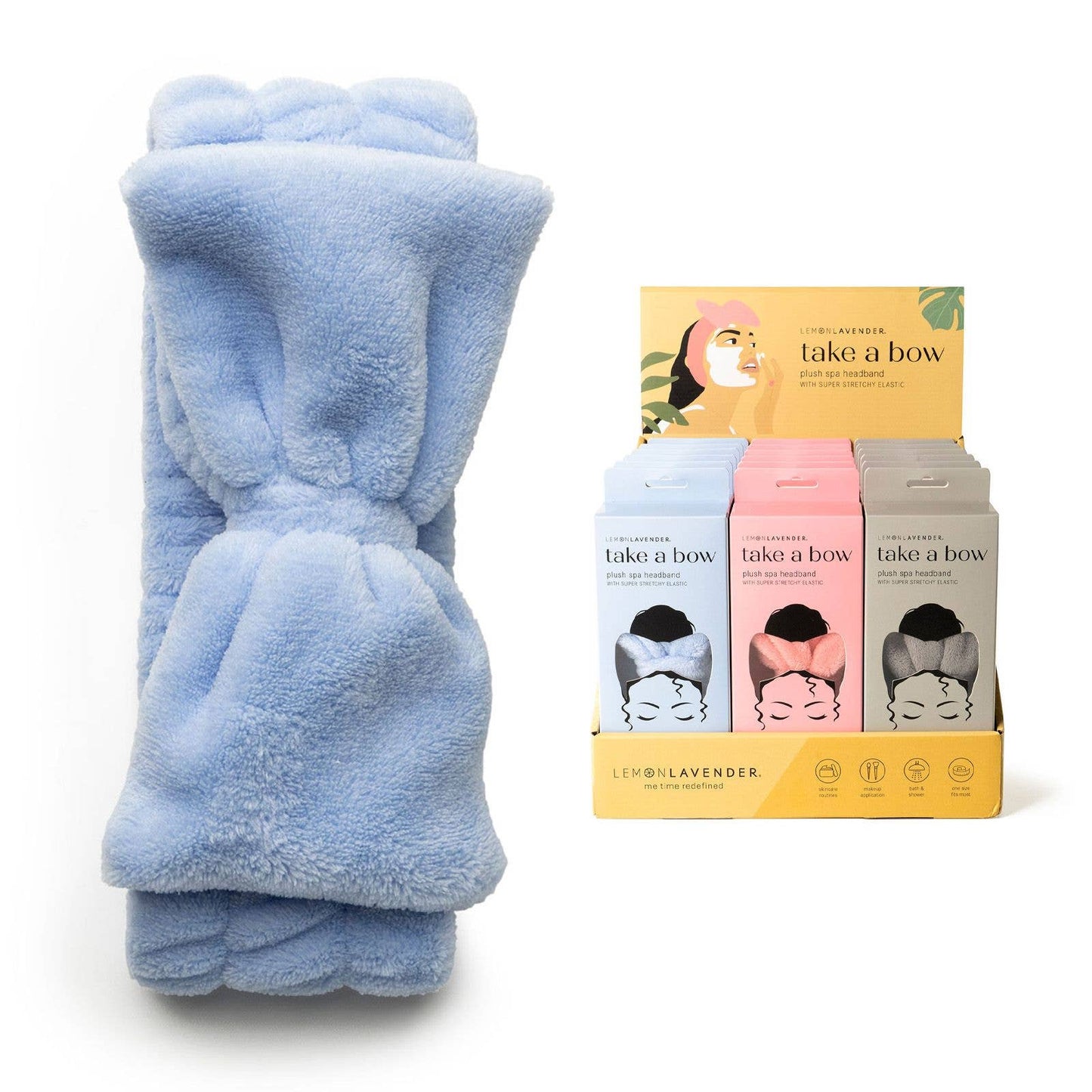 Lemon Lavender Take a Bow Ultra Plush Spa Headband