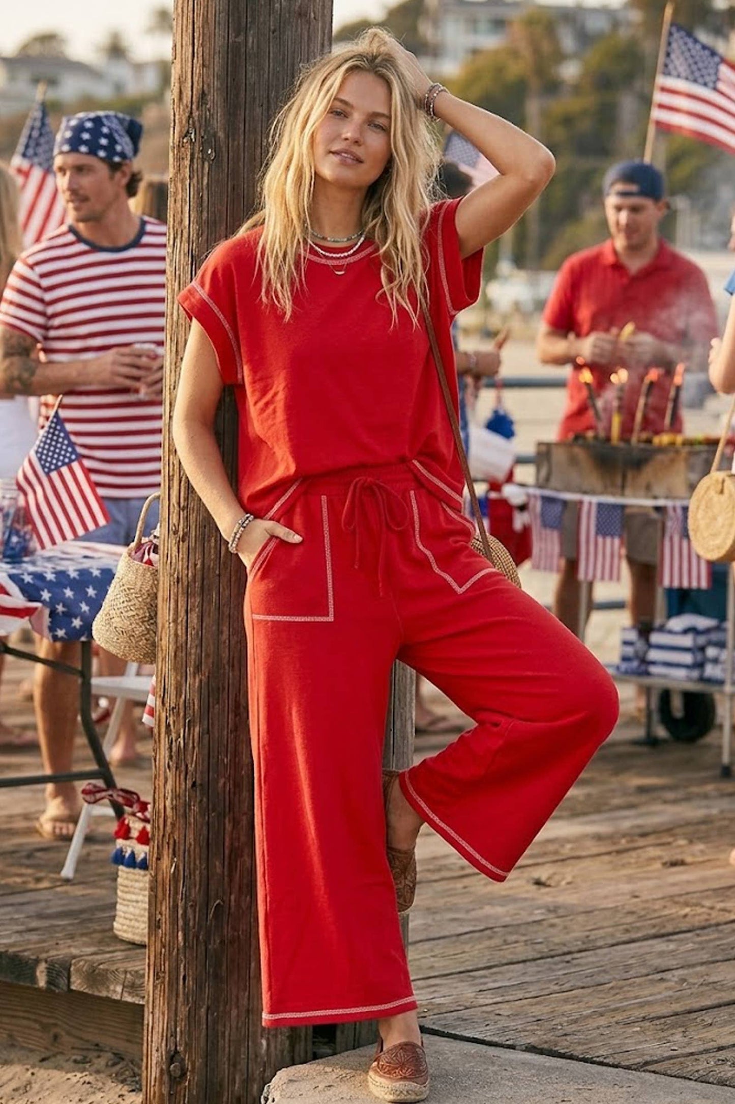 Sewn and Seen - (Original Design) Scuba Contrast Stitch Lounge Set