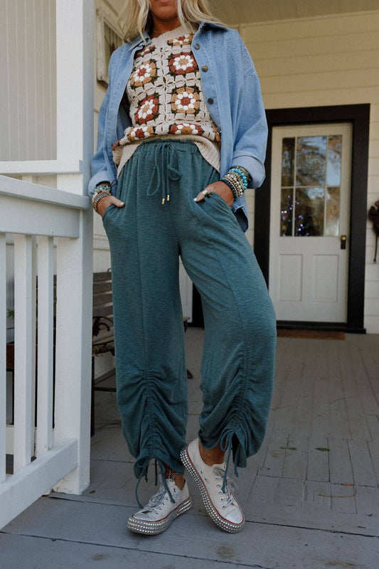 Three Bird Nest - Solie Cinched Pants - Green Olive