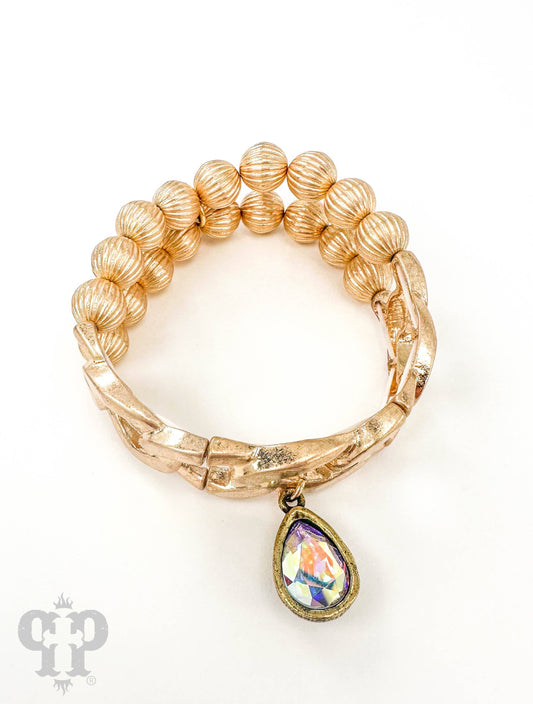 Fluted bead bracelet set 1B365