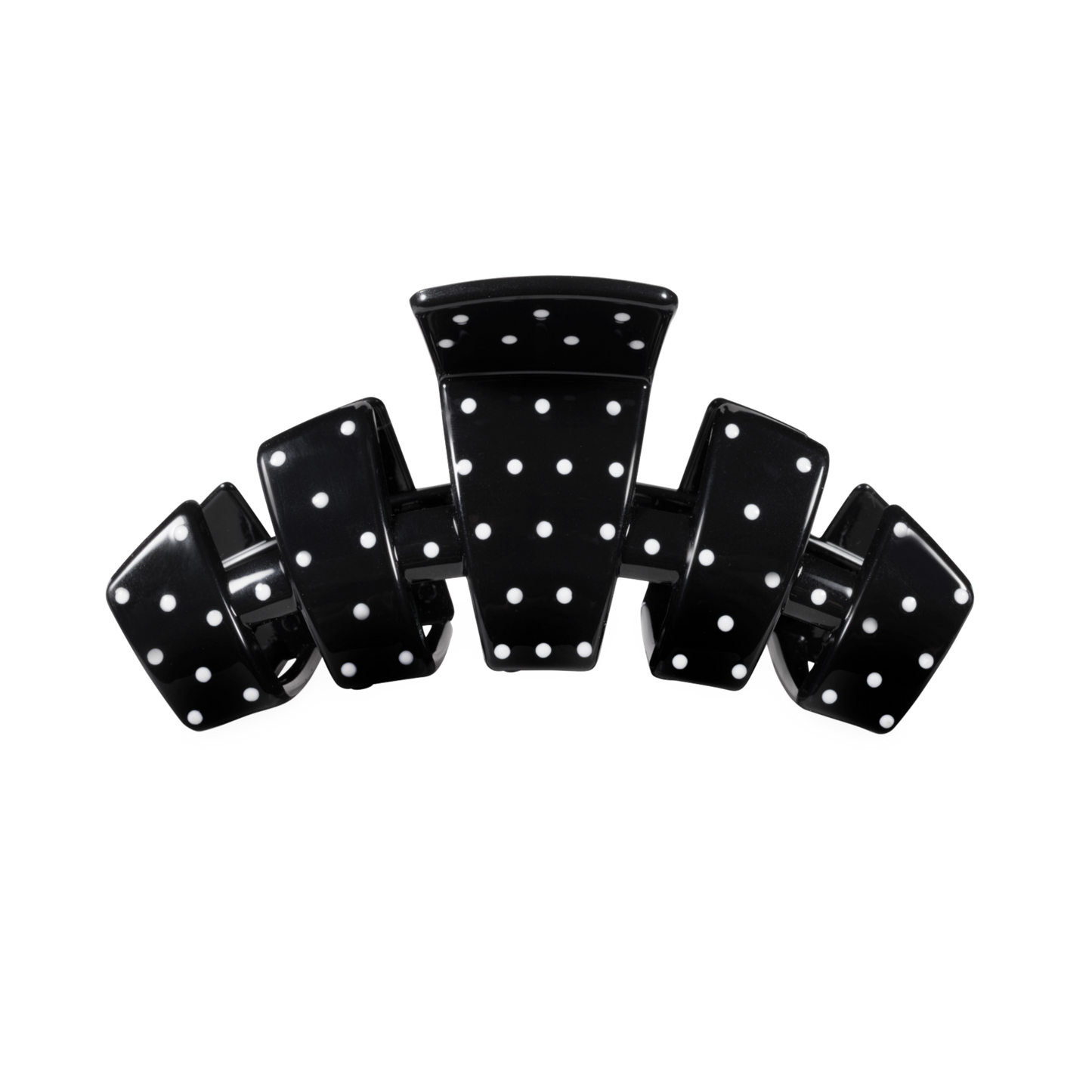 TELETIES - Classic Black Polka Dot Party Medium Claw Clip