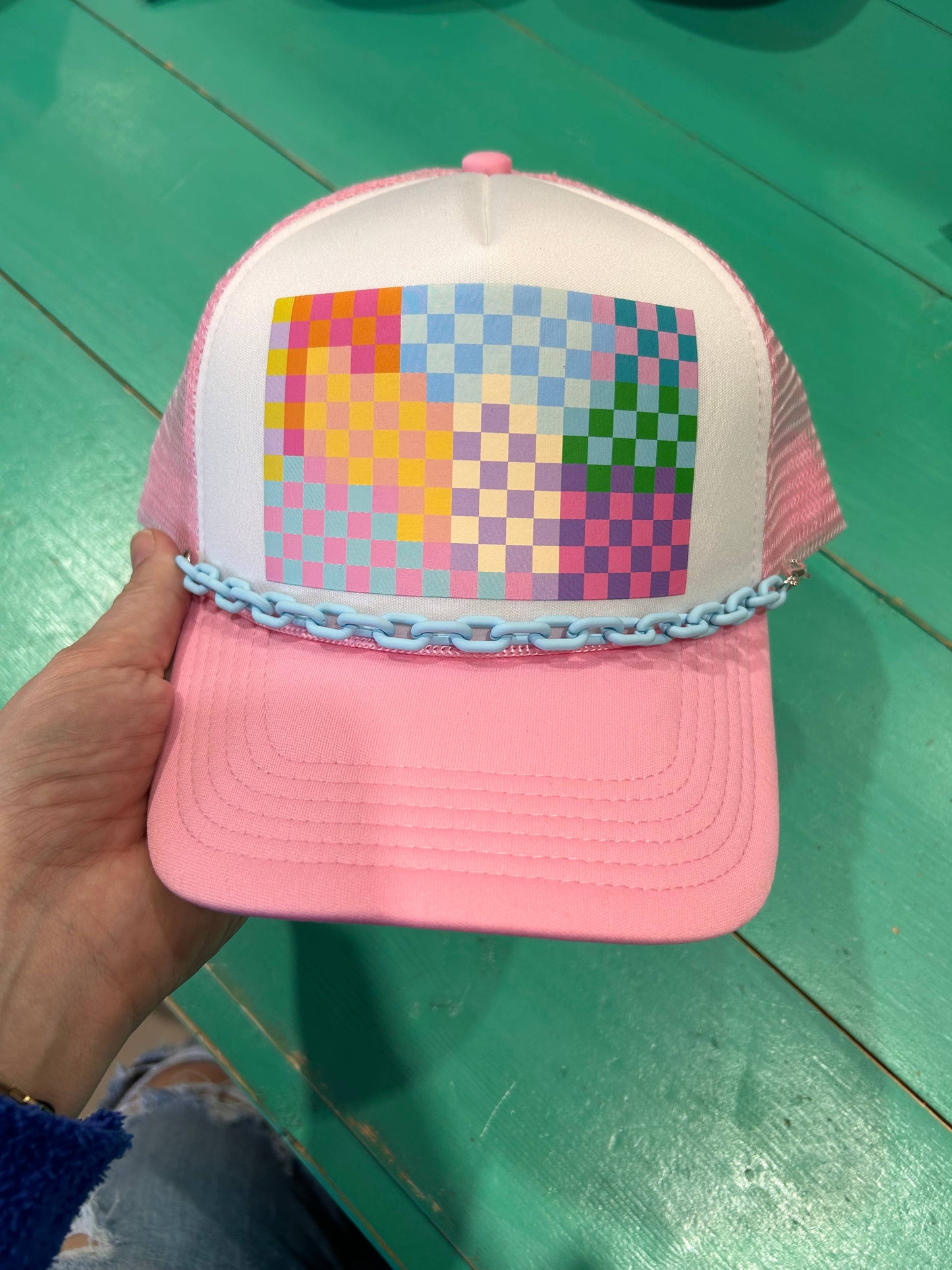 Vibes Hat Company - Light Blue Links Trucker Chain | Hat Band | Hat Chain | Cap