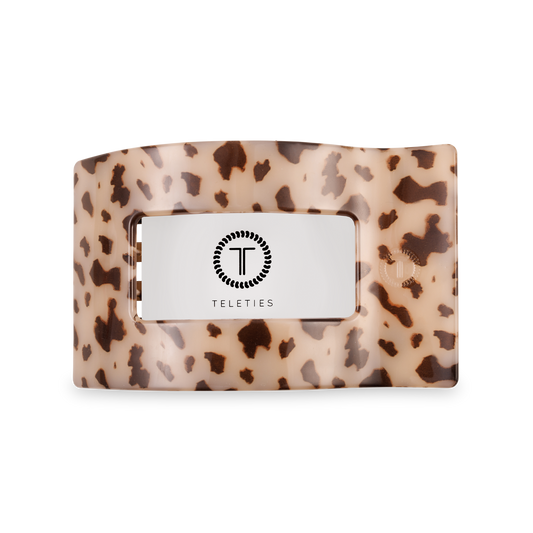 TELETIES - Flat Rectangle Hair Clip | Medium | Blonde Tortoise