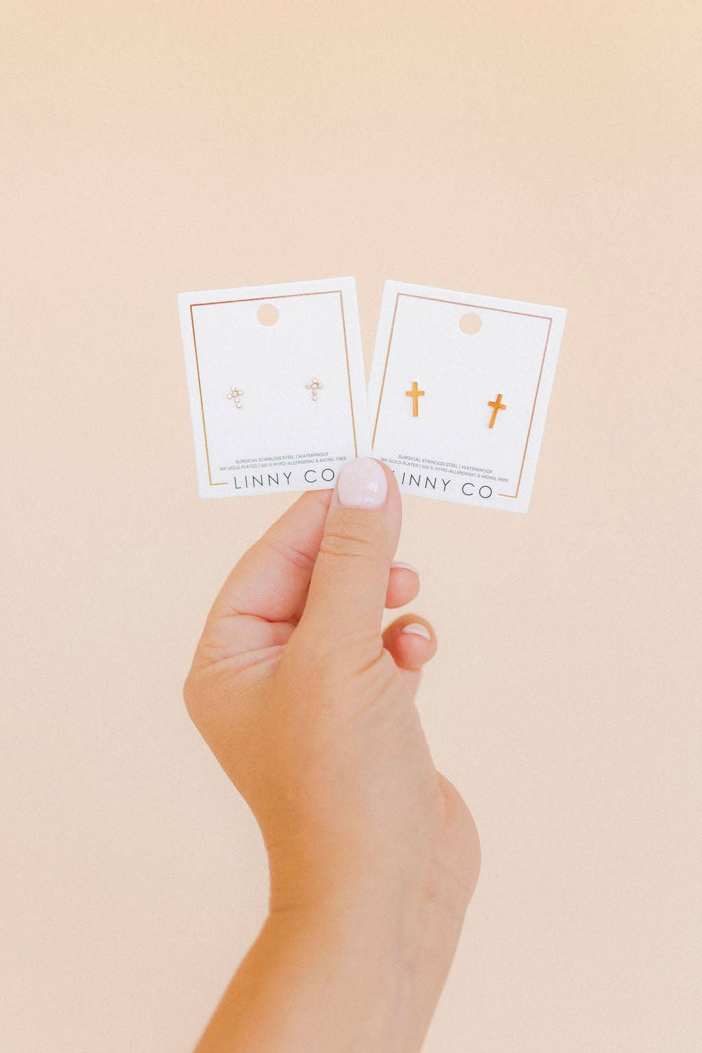 Screwback Stud Earrings - Clara Cross Gold