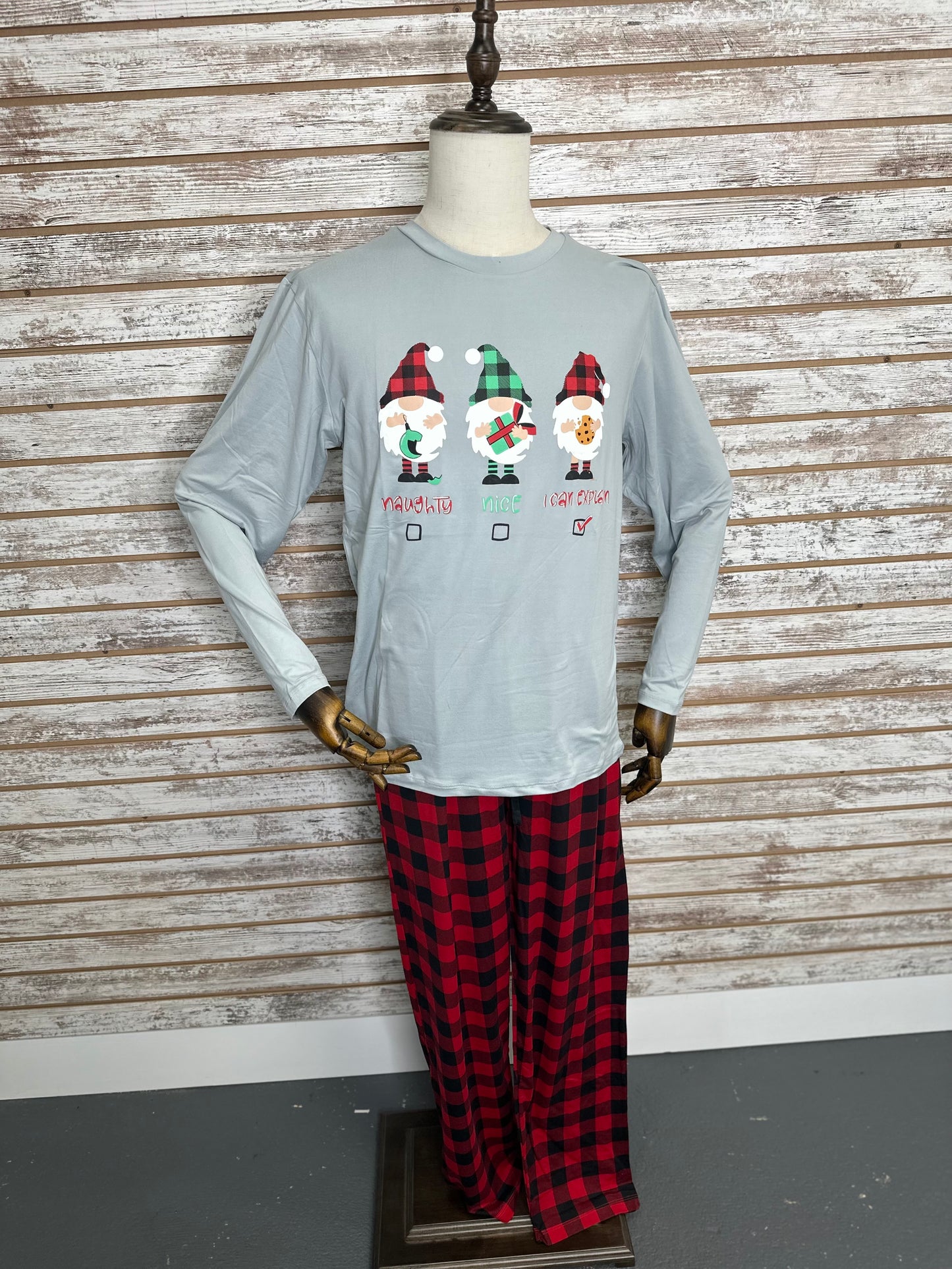 Naughty, Nice, I Can Explain Gnome Men's Pajama Pant