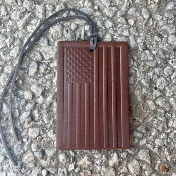 Rectangle Old Glory-Brown-Leather Scent