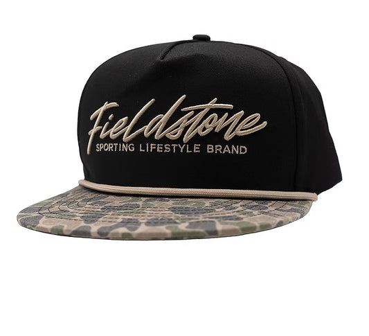 RH-198 Black w/Camo Bill Script Logo