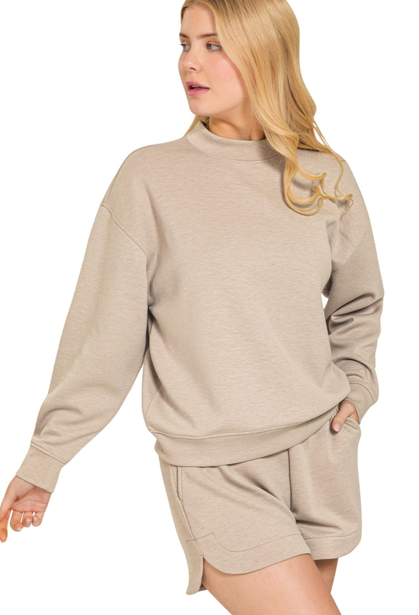 SCUBA PULLOVER & SHORTS SET - ASH MOCHA