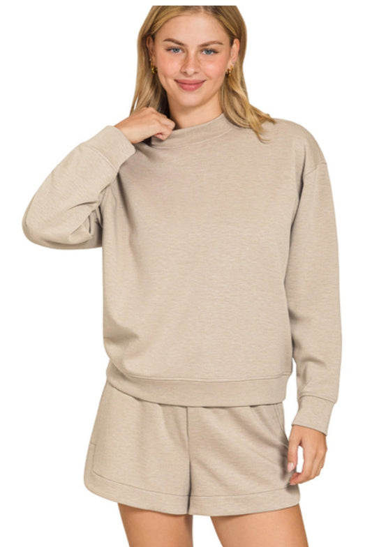 SCUBA PULLOVER & SHORTS SET - ASH MOCHA