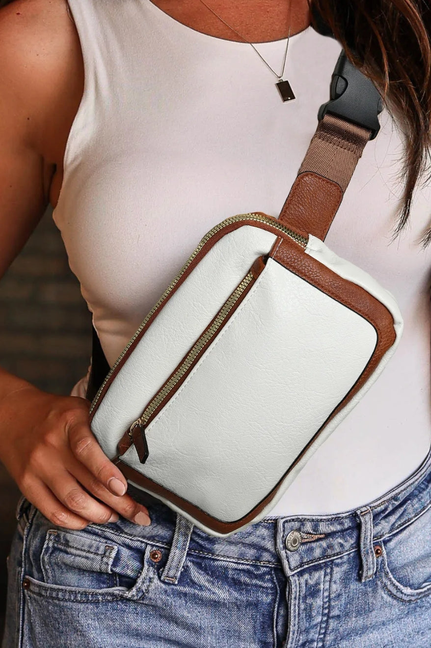WHITE & TAN CROSSBODY
