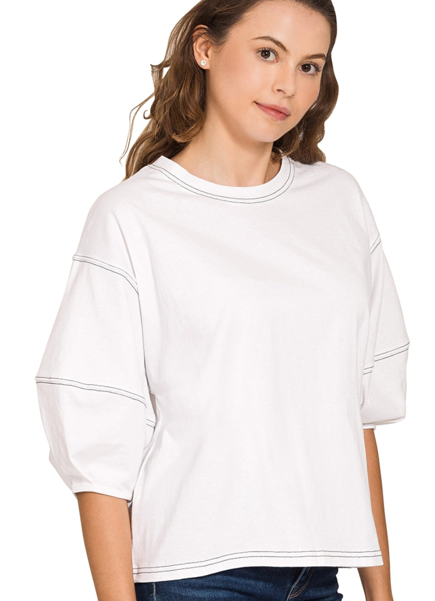 3/4 BALLOON SLEEVE TOP