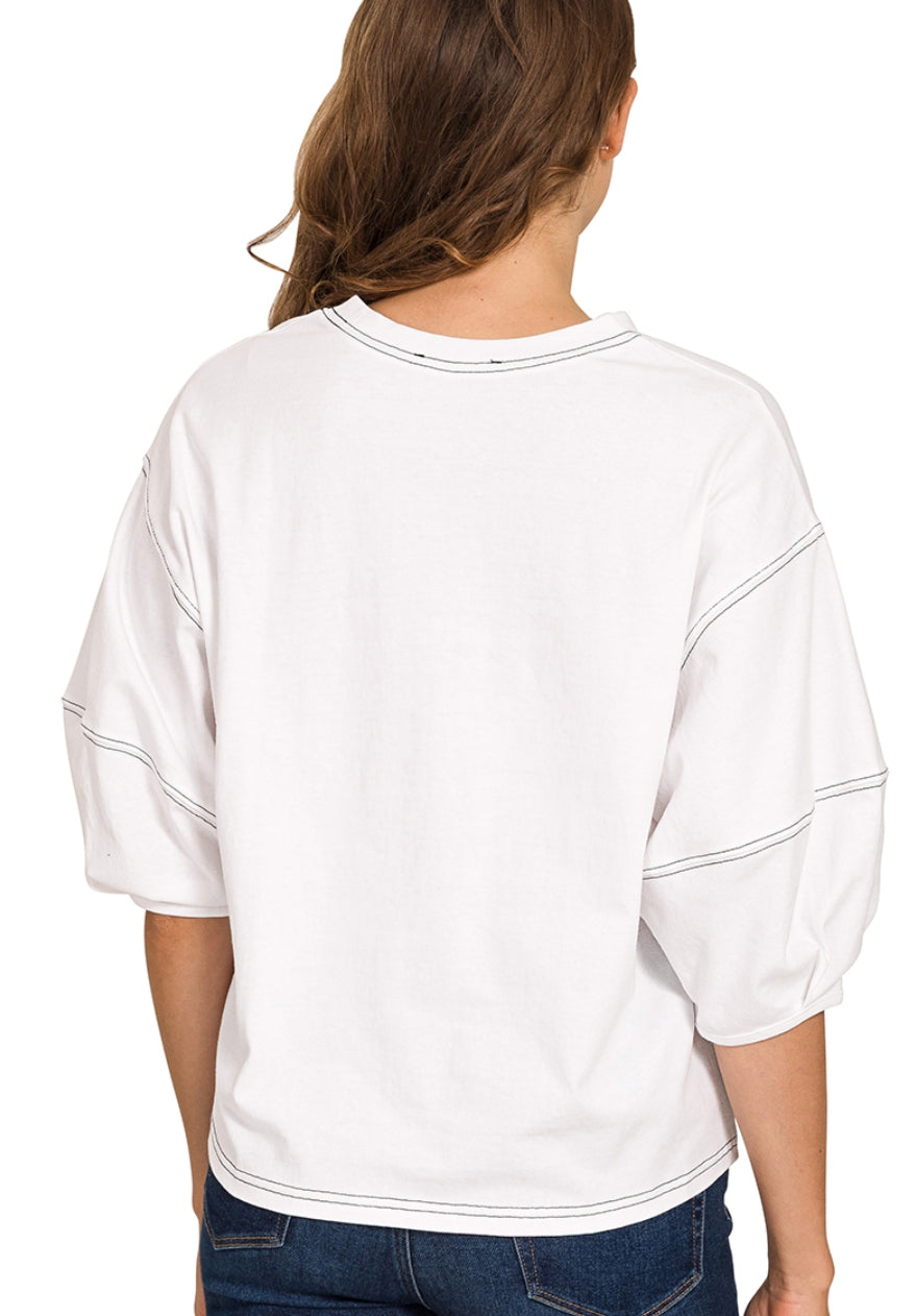 3/4 BALLOON SLEEVE TOP
