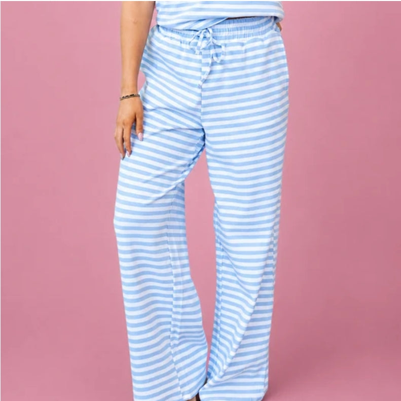 LULU MAC STRIPE PANT - LIGHT BLUE