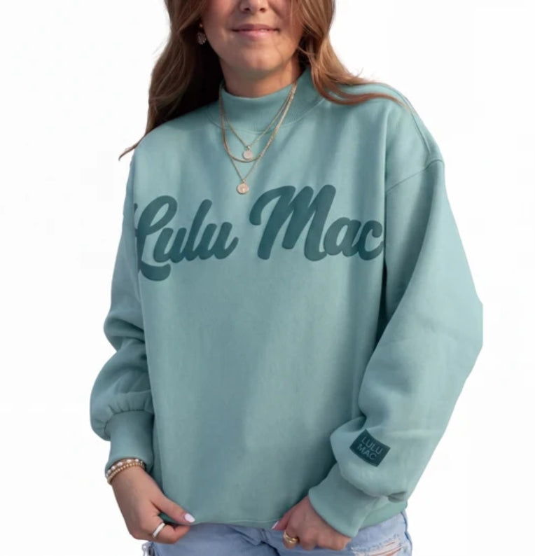 LULU MAC SCRIPT SWEATSHIRT IN GREEN