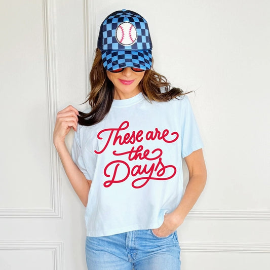 Ballpark Days Baseball Crop Tee