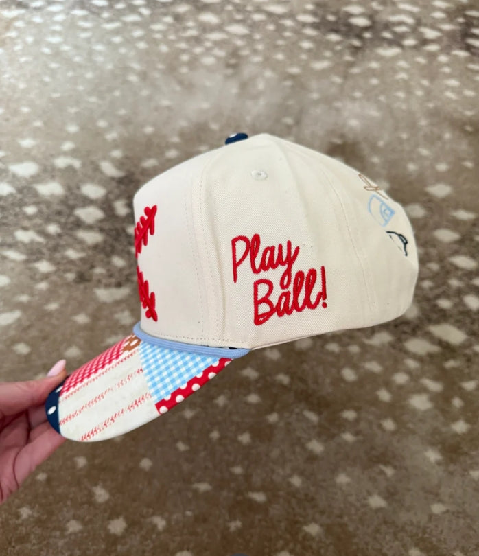 Baseball Laces Patch Bill Hat