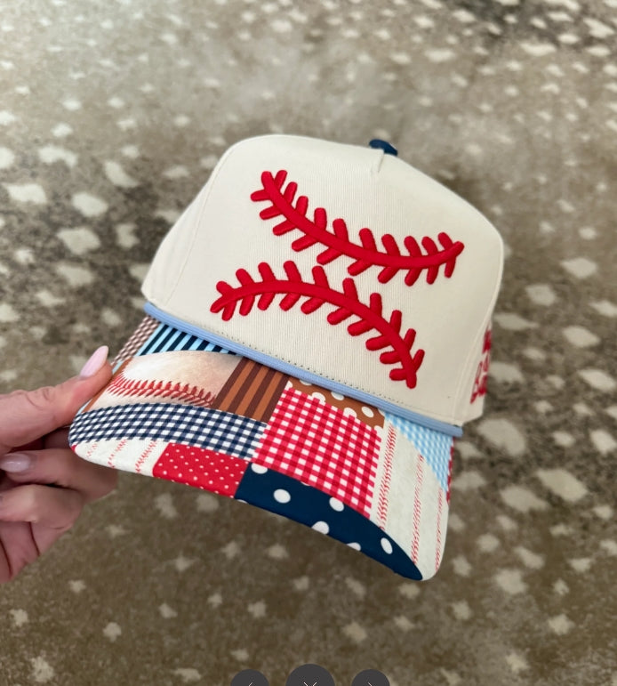 Baseball Laces Patch Bill Hat