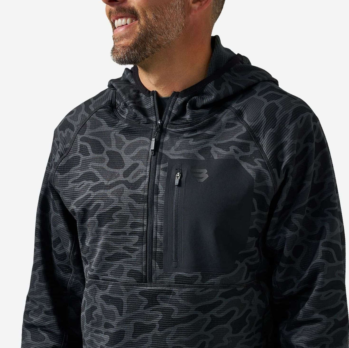 BLAZE TECH 1/4 ZIP - BLACK CAMO