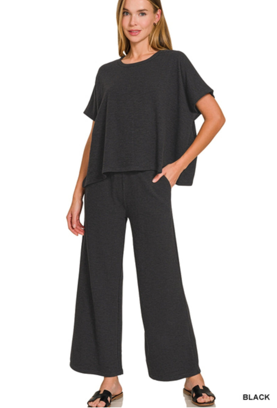 COTTON SLUB TOP & PANT SET