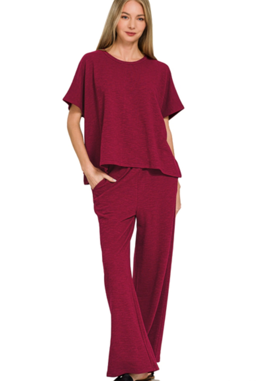 COTTON SLUB TOP & PANT SET